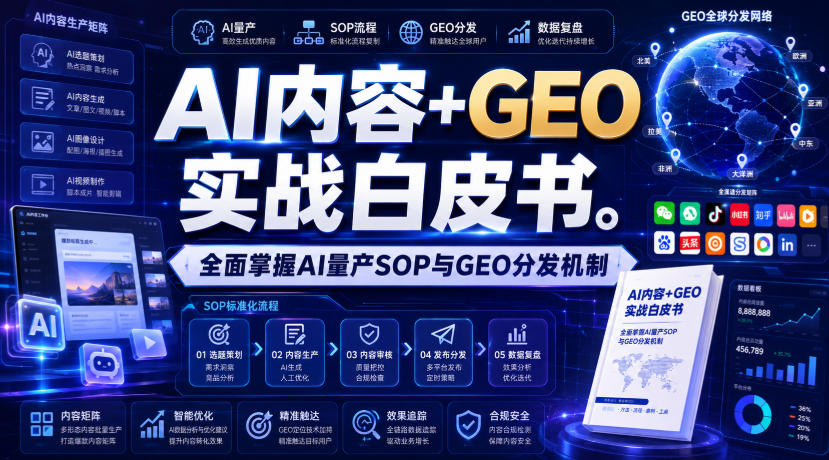 AI内容+GEO实战白皮书，全面掌握AI量产SOP与GEO分发机制【文档】-优优云网创