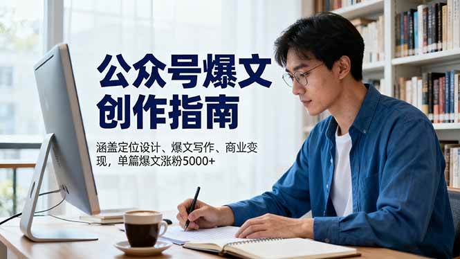 （16380期）公众号爆文创作指南，涵盖定位设计+爆文写作+商业变现，单篇爆文涨粉5000+-优优云网创