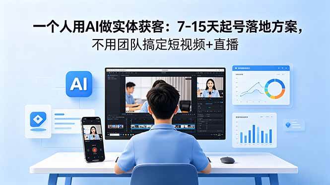 （18432期）一个人用AI做实体获客：7-15天起号落地方案，不用团队搞定短视频+直播-优优云网创