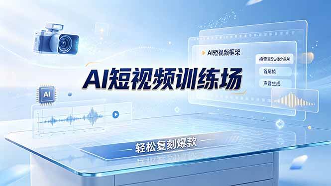 （19137期）老陈AI短视频训练场：AI短视频框架+换背景SwitchXAI+首尾帧+声音生成，轻松复刻爆款-优优云网创
