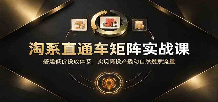 淘系直通车矩阵实战课：搭建低价投放体系，实现高投产撬动自然搜索流量-优优云网创