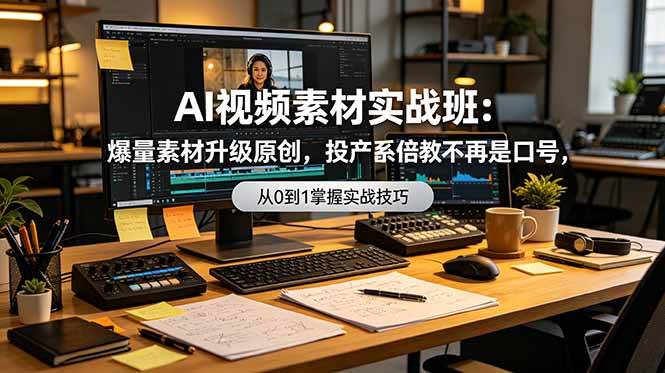 (19085期)AI视频素材实战班:爆量素材升级原创,投产翻倍不再是口号,0-1系统教学实战落地-优优云网创