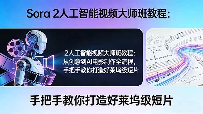 （17688期）Sora 2人工智能视频大师班教程：从创意到AI电影制作全流程，手把手教你打造好莱坞级短片-优优云网创