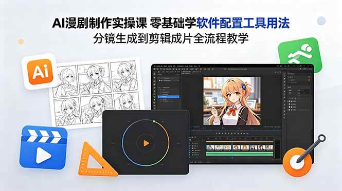 (18605期)AI漫剧制作实操课 零基础学软件配置工具用法 分镜生成到剪辑成片全流程教学-优优云网创