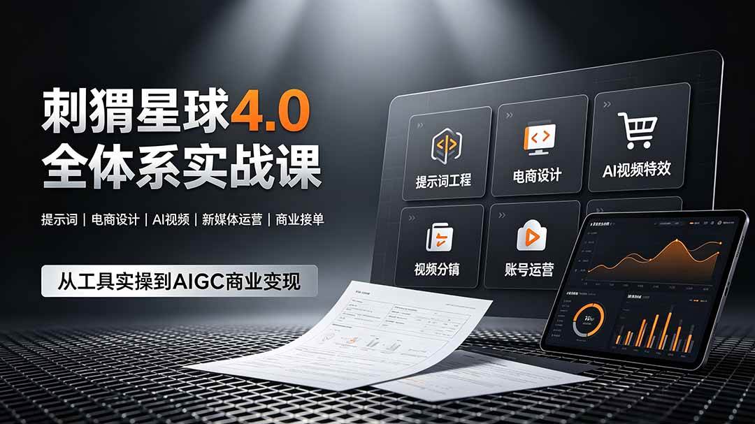 (19224期)刺猬星球4.0全体系实战课,覆盖提示词工程、电商设计、AI视频特效与新媒体运营,一站式掌握AIGC商业核心技能-优优云网创