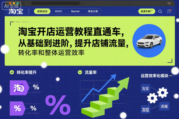 淘宝开店运营教程直通车,从基础到进阶,提升店铺流量,转化率和整体运营效率(更新11月)-优优云网创