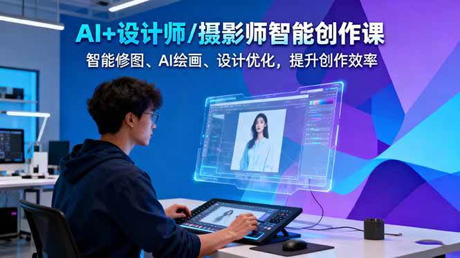 （16398期）AI+设计师/摄影师智能创作课：智能修图、AI绘画、设计优化，提升创作效率-优优云网创