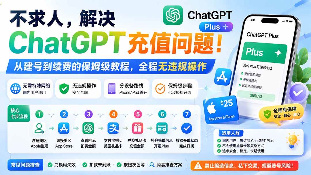 （19898期）不求人，解决ChatGPT充值问题！从建号到续费的保姆级教程，全程无违规操作-优优云网创