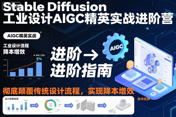 Stable Diffusion工业设计AIGC精英实战进阶营，彻底颠覆传统设计流程，实现降本增效-优优云网创