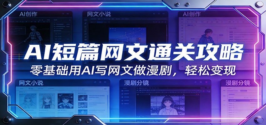 AI短篇网文通关攻略：零基础用AI写网文做漫剧，轻松变现-优优云网创