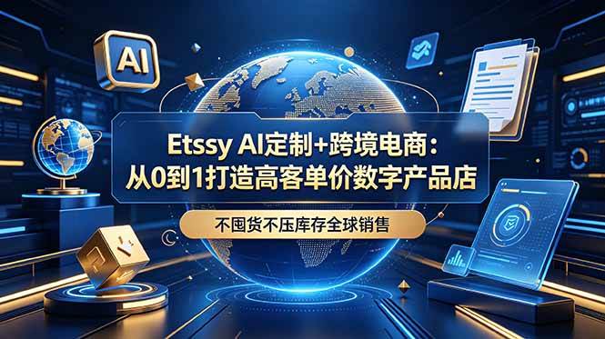(18974期)Etsy AI定制+跨境电商:从0到1打造高客单价数字产品店,不囤货不压库存全球销售 (18974期)Etsy AI定制+跨境电商:从0到1打造高客单价数字产品店,不囤货不压库存全球销售