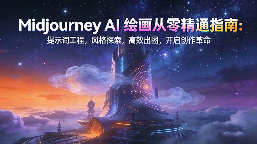 (17118期)Midjourney AI绘画从零精通指南:提示词工程,风格探索,高效出图,开启创作革命-优优云网创