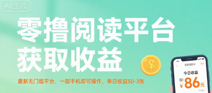 零撸阅读平台获取收益，最新无门槛平台，一部手机即可操作，单日收益50-3张【揭秘】-优优云网创