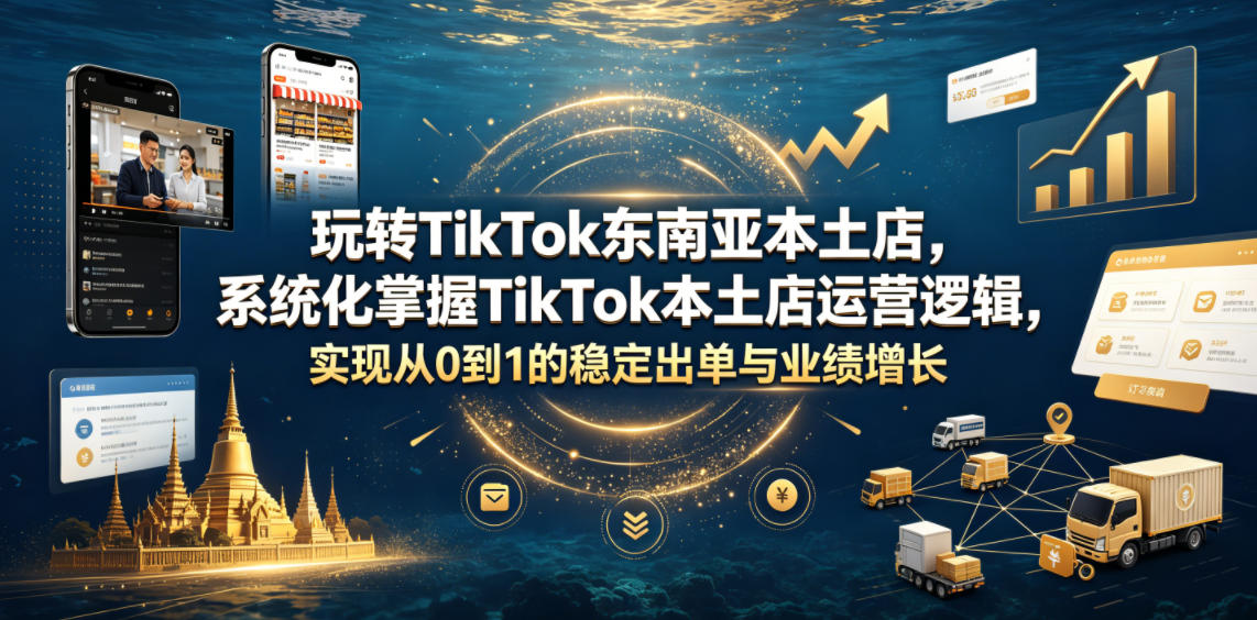 玩转TikTok东南亚本土店，系统化掌握TikTok本土店运营逻辑，实现从0到1的稳定出单与业绩增长-优优云网创