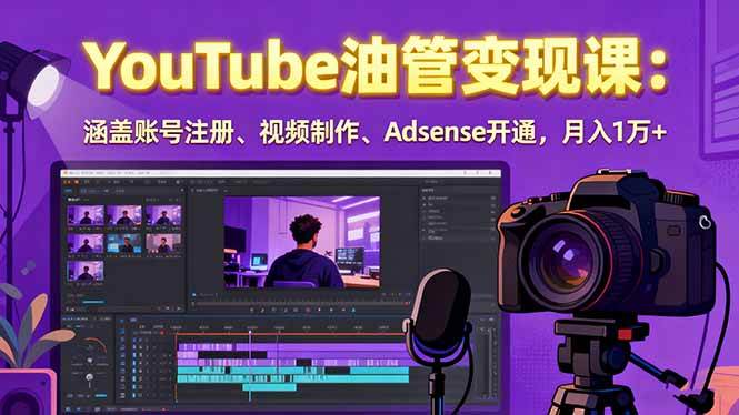 （15987期）2025YouTube油管变现课：涵盖账号注册、视频制作、Adsense开通，月入1万+-优优云网创