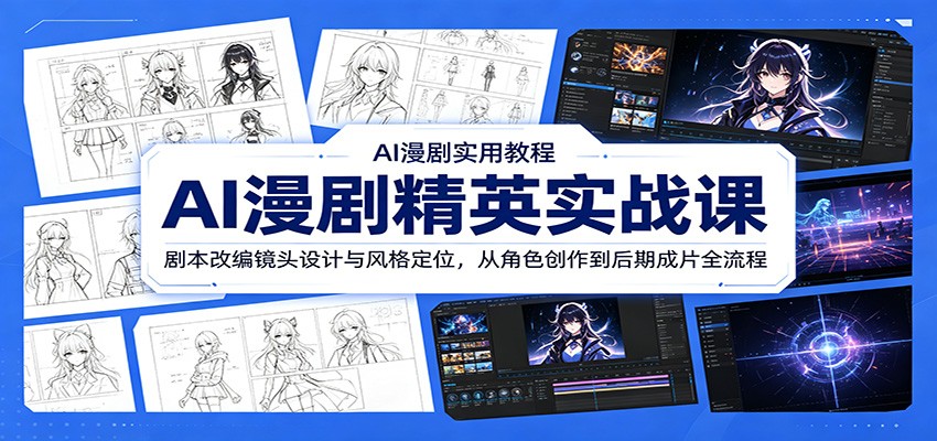 AI漫剧精英实战课:剧本改编镜头设计与风格定位,从角色创作到后期成片全流程 AI漫剧精英实战课:剧本改编镜头设计与风格定位,从角色创作到后期成片全流程