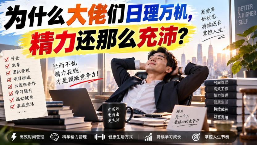 付费文章：为什么大佬们日理万机，精力还那么充沛？-优优云网创