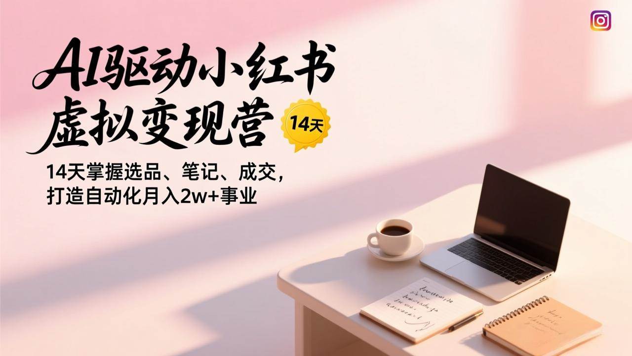 （17204期）AI驱动小红书虚拟变现营，14天掌握选品、笔记、成交，打造自动化月入2w+事业-优优云网创