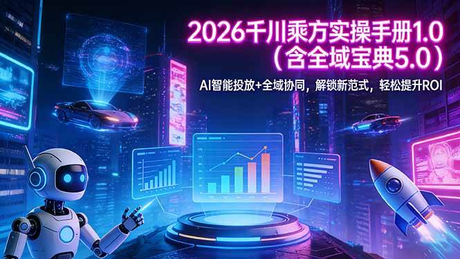 （17625期）2026 千川乘方实操手册 1.0（含全域宝典 5.0）AI 智能投放+全域协同，解锁新范式，轻松提升ROI-优优云网创