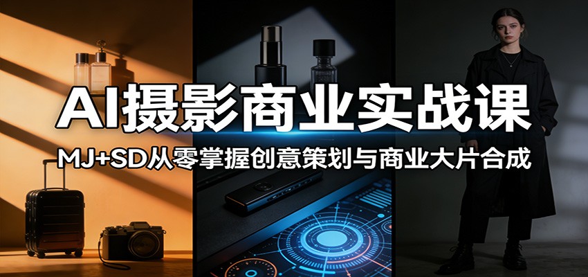 AI摄影商业实战课：MJ+SD从零掌握创意策划与商业大片合成-优优云网创