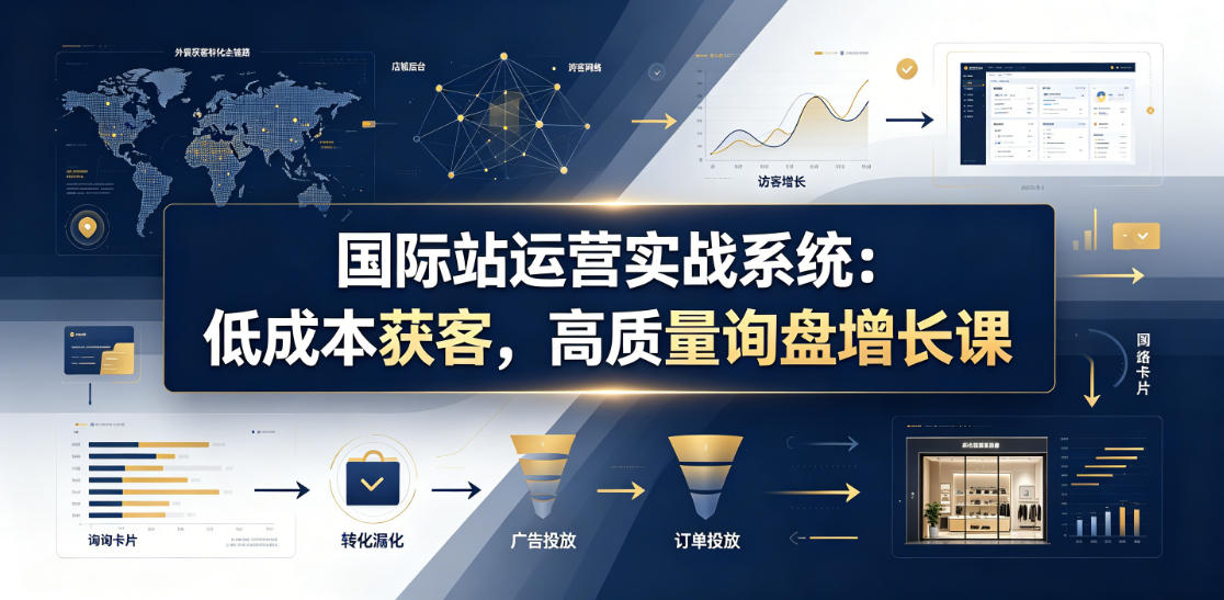 国际站运营实战系统：低成本获客，高质量询盘增长课（更新26年）-优优云网创