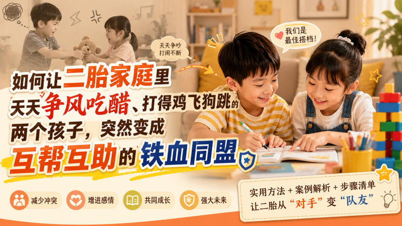 付费文章：如何让二胎家庭里天天争风吃醋、打得鸡飞狗跳的两个孩子，突然变成互帮互助的铁血同盟？-优优云网创