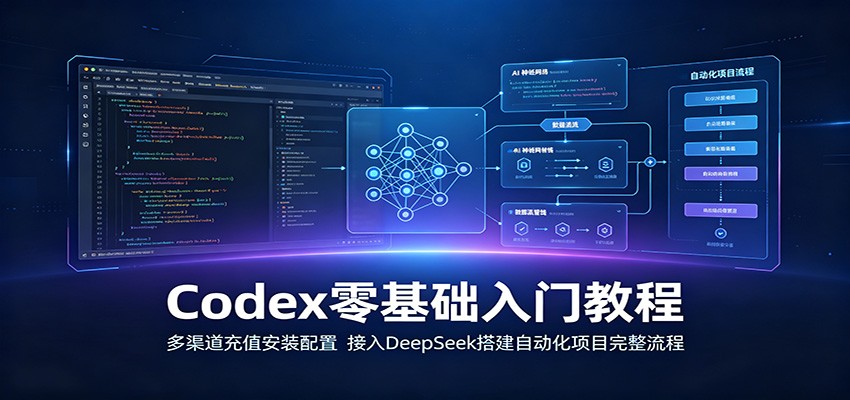 Codex零基础入门教程:多渠道充值安装配置,接入DeepSeek搭建自动化项目完整流程-优优云网创