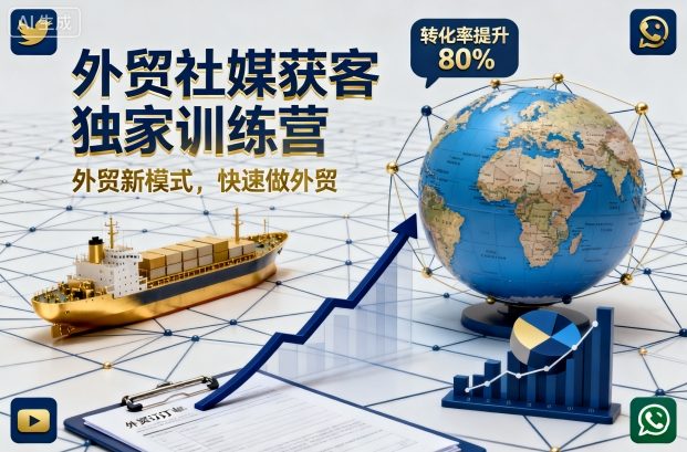 外贸社媒获客独家训练营,外贸新模式,快速做外贸-优优云网创
