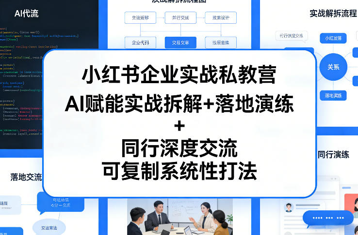 小红书企业实战私教营，AI赋能实战拆解+落地演练+同行深度交流，可复制系统性打法-优优云网创