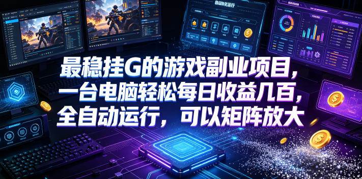 （19161期）低成本网游挂机项目，单号保底日入100左右，可矩阵放大！合法合规！-优优云网创
