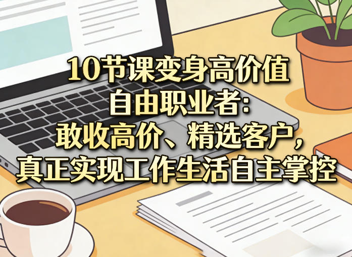 10节课变身高价值自由职业者：敢收高价、精选客户，真正实现工作生活自主掌控-优优云网创