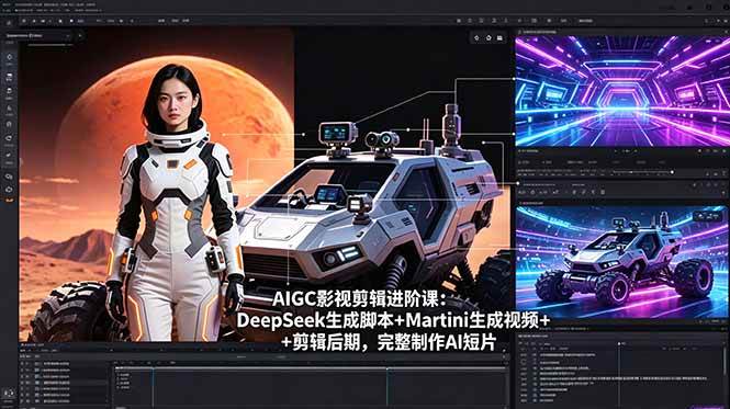 （18475期）AIGC影视剪辑进阶课：DeepSeek生成脚本+Martini生成视频+剪辑后期，完整制作AI短片-优优云网创