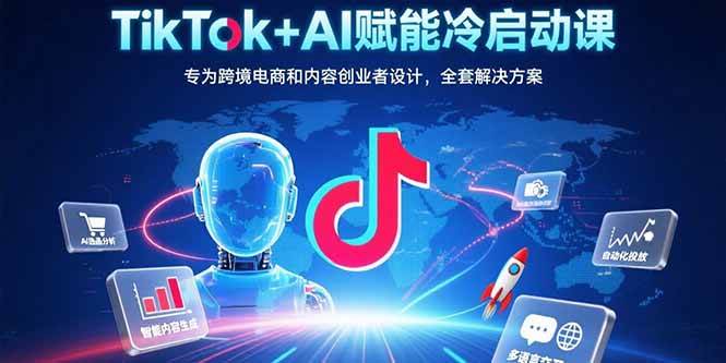 （15561期）TikTok+AI赋能冷启动课：专为跨境电商和内容创业者设计，全套解决方案-优优云网创