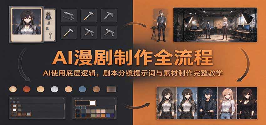 AI漫剧制作全流程：AI使用底层逻辑，剧本分镜提示词与素材制作完整教学-优优云网创