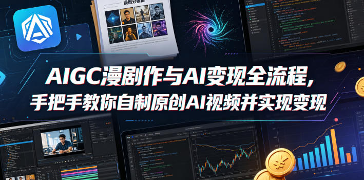 AIGC漫剧创作与AI变现全流程，手把手教你自制原创AI视频并实现变现-优优云网创