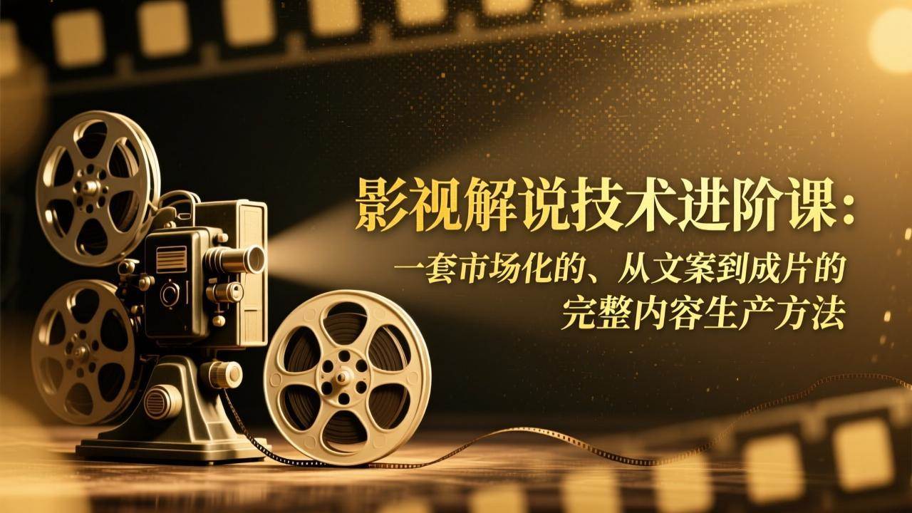 （17185期）影视解说技术进阶课：一套市场化的、从文案到成片的完整内容生产方法-优优云网创