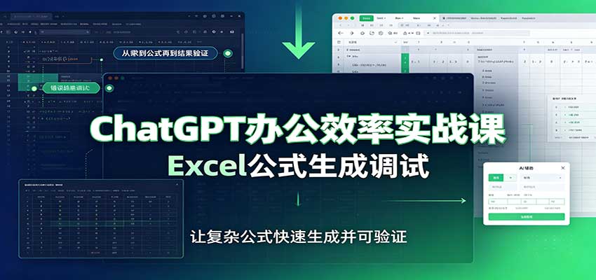 ChatGPT办公效率实战课：提示词技巧，Excel公式生成调试，文档编写教程-优优云网创
