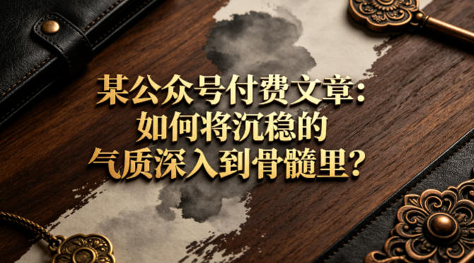 某公众号付费文章：如何将沉稳的气质深入到骨髓里？-优优云网创