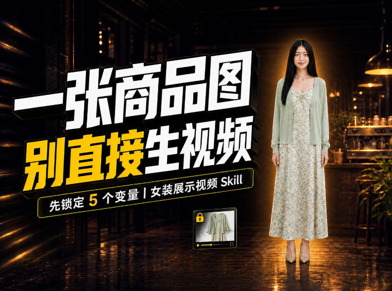 女装AI视频总翻车？问题不在提示词，女装展示视频Skill先锁定5个变量！-优优云网创