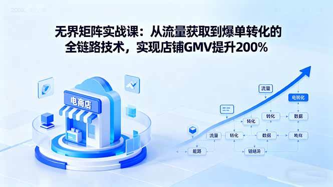 (16104期)无界矩阵实战课:从流量获取到爆单转化的全链路技术,实现店铺GMV提升200%-优优云网创