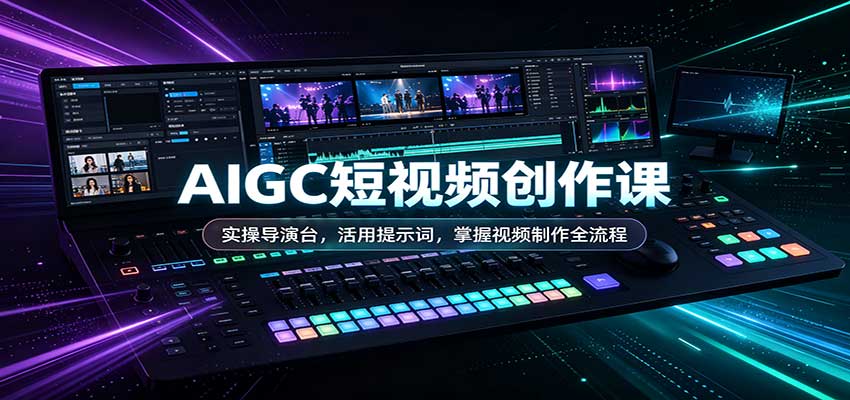 AIGC短视频创作课：实操导演台，活用提示词，掌握视频制作全流程-优优云网创