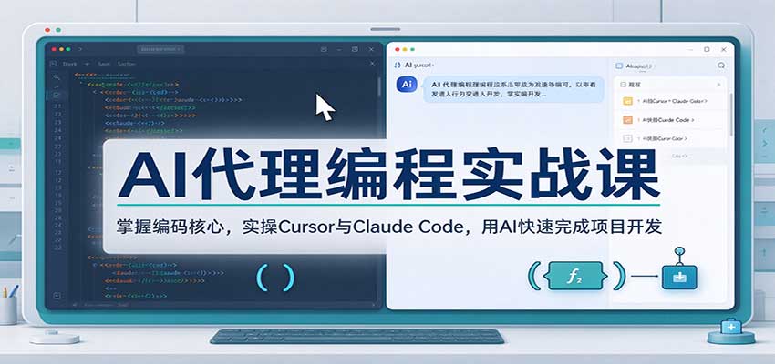 AI代理编程实战课：掌握编码核心，实操Cursor与Claude Code，用AI快速完成项目开发-优优云网创