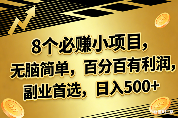 （17793期）10个必赚的小项目，百分百有利润，无脑简单，副业首选，日入300+-优优云网创