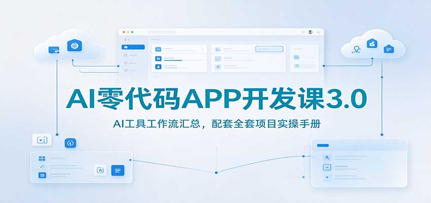 AI零代码APP开发课3.0：AI工具工作流汇总，配套全套项目实操手册-优优云网创