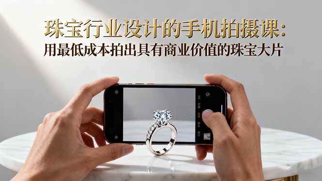 （16385期）珠宝行业设计的手机拍摄课：用最低成本拍出具有商业价值的珠宝大片！-优优云网创
