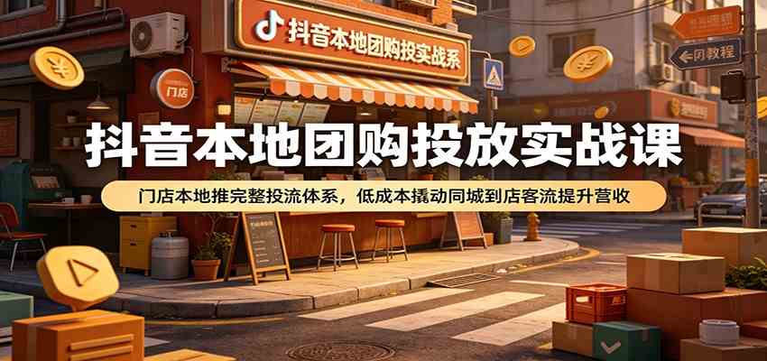 抖音本地团购投放实战课：门店本地推完整投流体系，低成本撬动同城到店客流提升营收-优优云网创