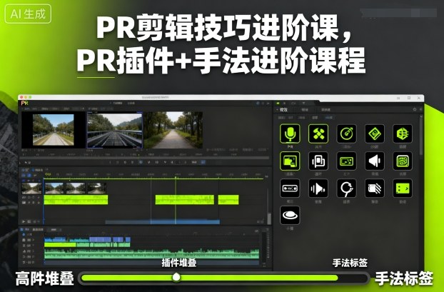 PR剪辑技巧进阶课，PR插件+手法进阶课程-优优云网创