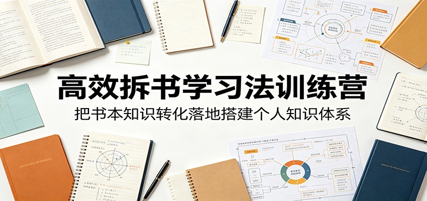 高效拆书学习法训练营,把书本知识转化落地搭建个人知识体系-优优云网创