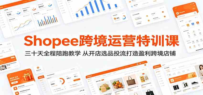 Shopee跨境运营特训课：三十天全程陪跑教学，从开店选品投流打造盈利跨境店铺-优优云网创