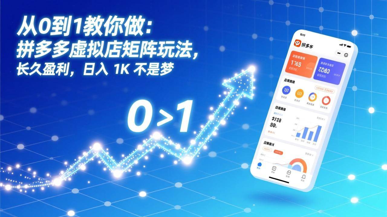 （17205期）从0到1教你做：拼多多虚拟店矩阵玩法，长久盈利，日入 1K 不是梦-优优云网创